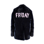 Alberta Ferretti Blue Rabbit Fur Coat