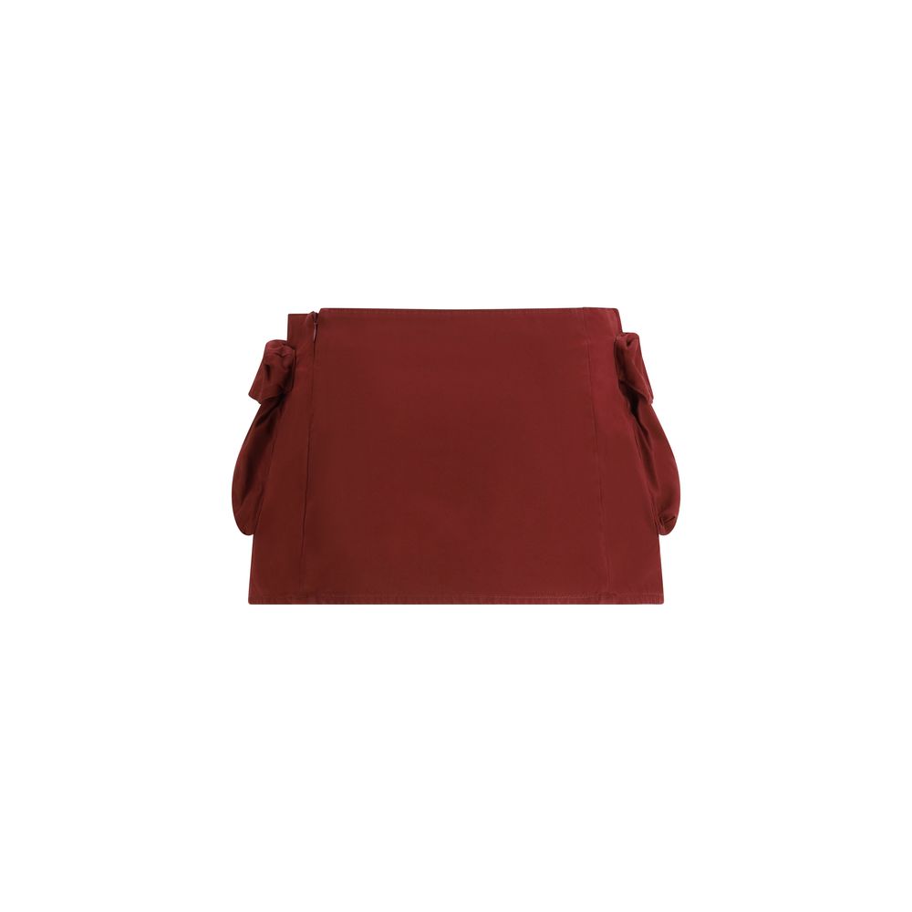 Miu Miu Bordeaux Cotton Mini Skirt