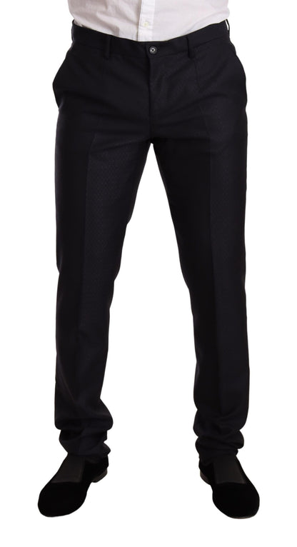 Dolce & Gabbana Blue Pattern MARTINI SLIM FIT 2 Piece Suit