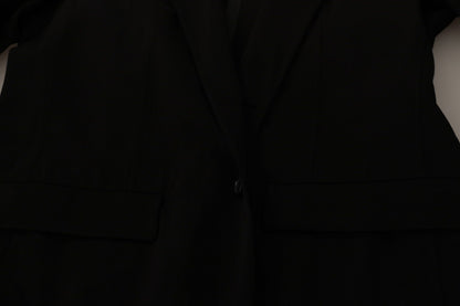 Dolce & Gabbana Black Wool Single Breasted Coat Blazer