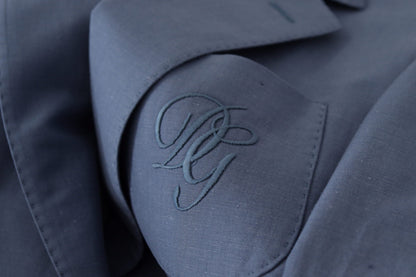 Dolce & Gabbana Blue Single Breasted Logo Blazer Jacket