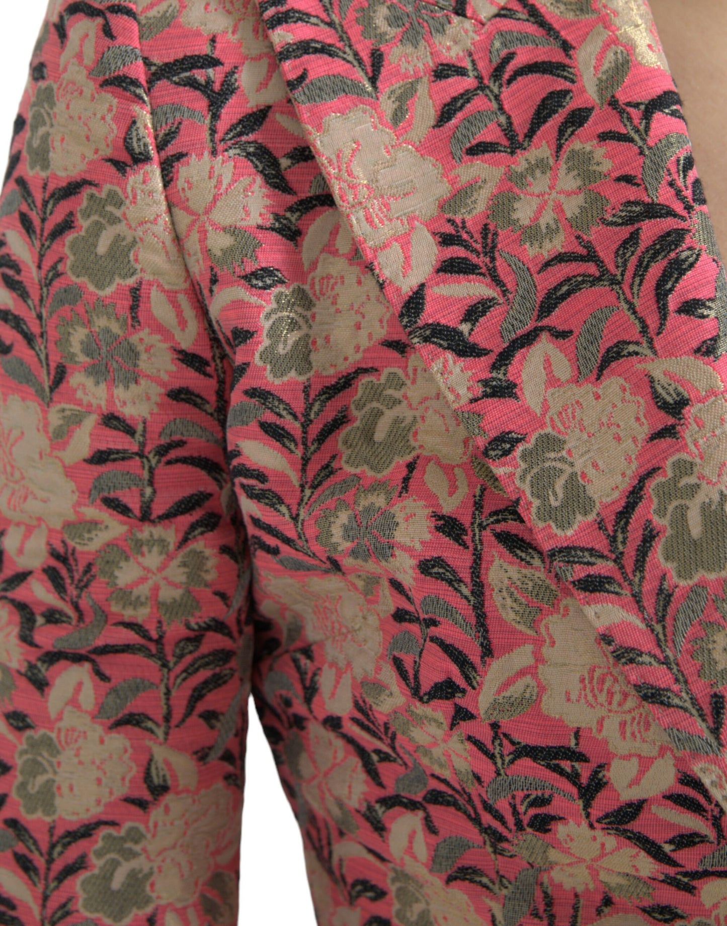 Dolce & Gabbana Pink Floral Jacquard Slim Fit 2 Piece Suit