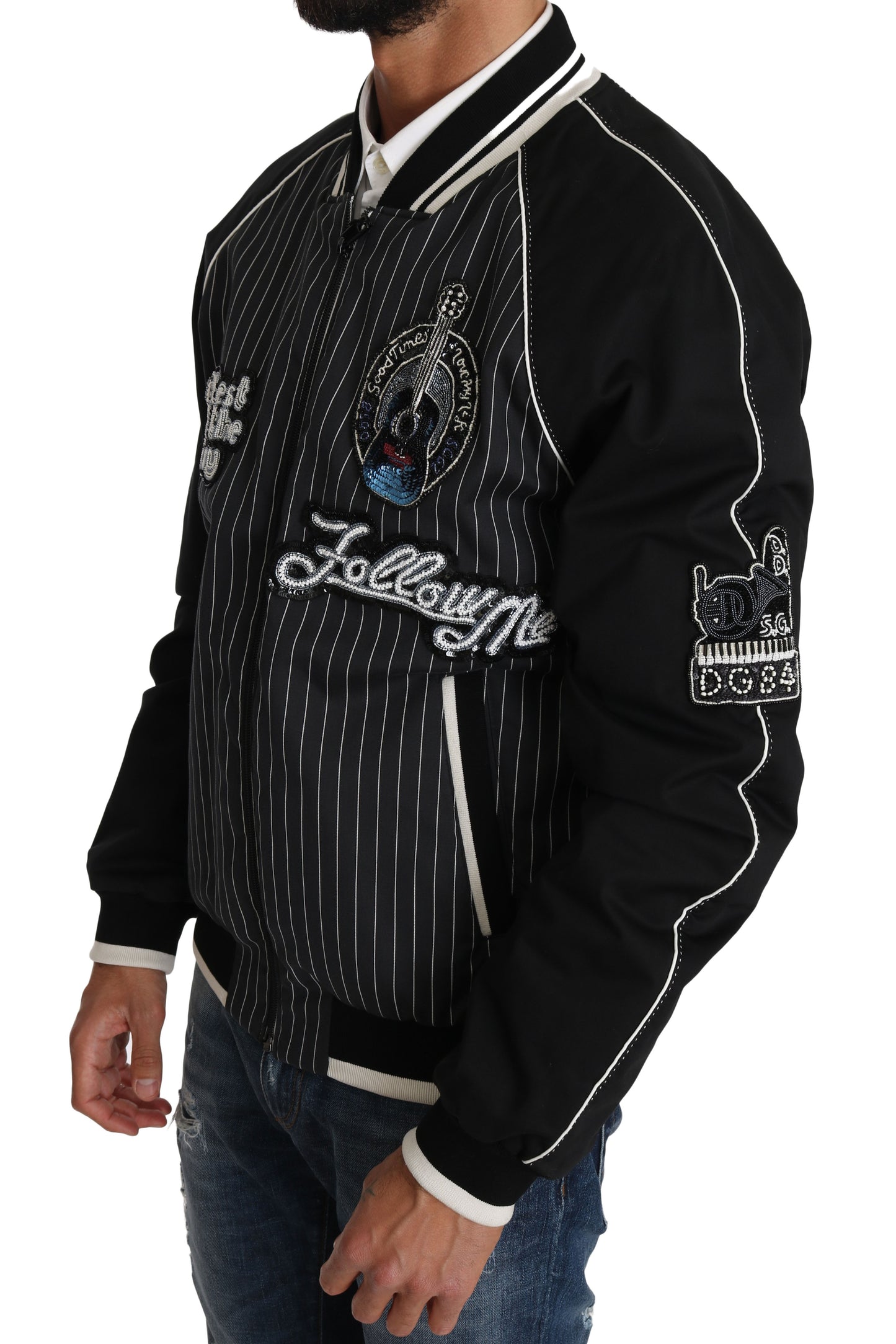 Dolce & Gabbana Black DD58 SG62 Sequined Beaded Jacket