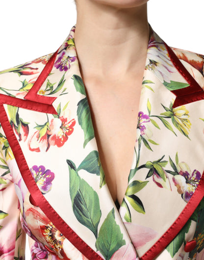 Dolce & Gabbana Multicolor Floral Double Breasted Jacket