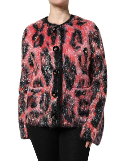 Dolce & Gabbana Red Mohair Wool Button Down Cardigan Sweater