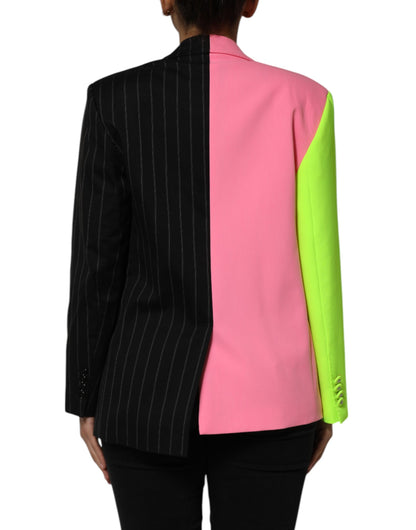 Dolce & Gabbana Multicolor Patchwork Embellished Coat Jacket