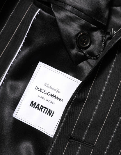 Dolce & Gabbana Dark Gray Stripes MARTINI 1 Button Suit Blazer